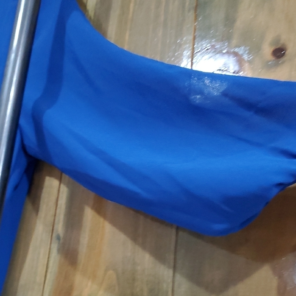 Blue Wrap Ruffled Mini Dress - Picture 8 of 11
